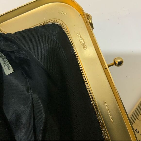 Vtg Whiting & Davis BLACK Mesh Purse Shoulder Bag Chain Strap Handbag - Picture 10 of 11